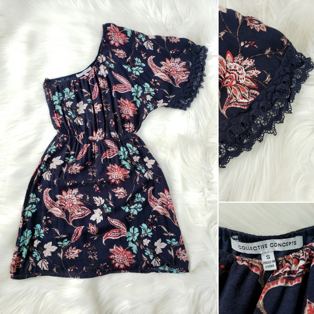 COLLECTIVE CONCEPTS one sleeve dress